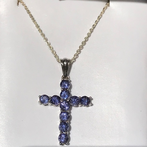 Tanzanite Crucifix Necklace - Picture 5 of 8